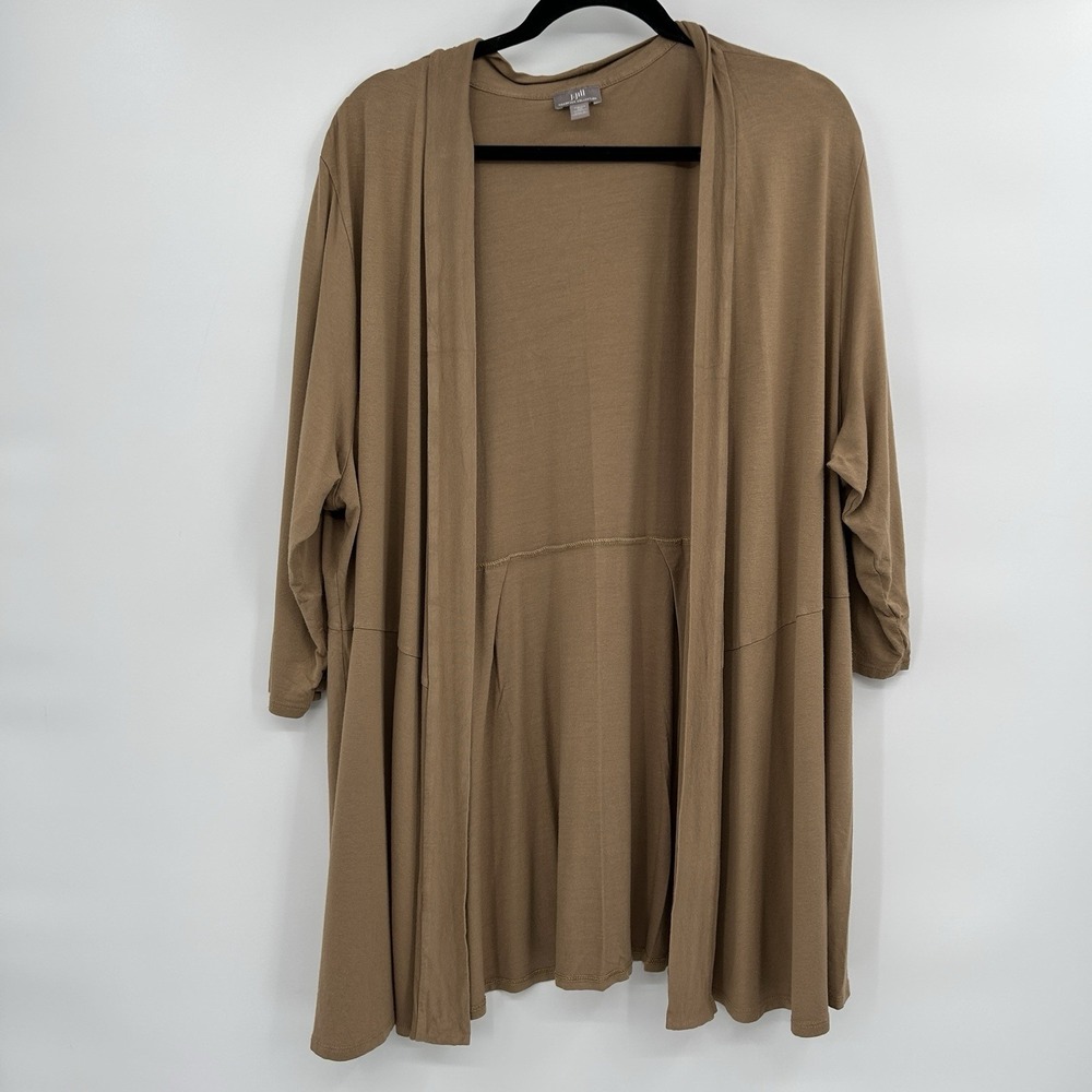 J. Jill Wearever Collection Womens Open Front Cardigan Size 3X Stretch Casual
